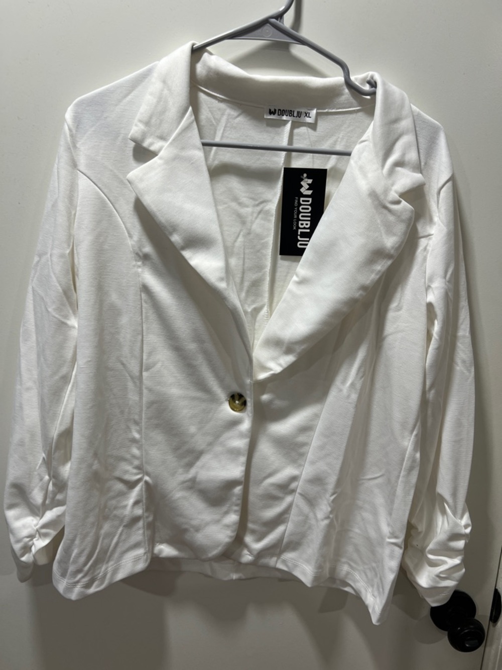 Doublju White Single-Button Blazer